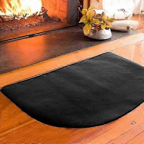 Halbkreisförmige, feuerfeste Kaminmatte für Holzöfen, Kaminteppichschutz, Kamin-Silikon-Feuerschutzmatte, Kamin-Isolierplatte (50 x 80 cm) (1/5)