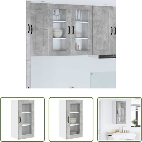 Holzwerkstoff -  Küchenschrank Kalmar Beton Grau 40 x 31 x 80 cm Holzwerkstoff