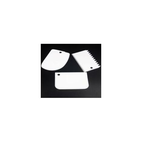 Ensemble de trois grattoirs blancs crème, grattoirs trapézoïdaux en plastique,- (1/4)