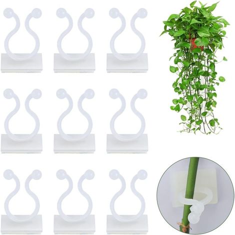 100 clips de soporte para plantas trepadoras, clips para plantas de pared, clips para enredaderas, clips para plantas trepadoras - Blanco (1/5)