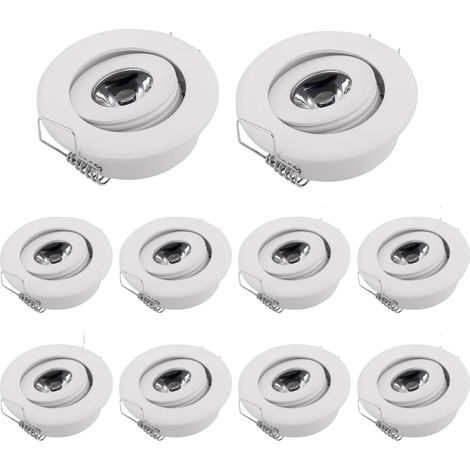 Plafonnier encastré, puissance de 3W, éclairage blanc chaud, 10PCS Blanc, 3W 3000K-b (1/2)