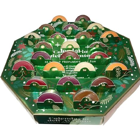 Candele profumante set 24 T-LIGHT calendario dell' avvento decorazioni natalizie centro tavola di natale Candeline in Scatola regalo Elegante