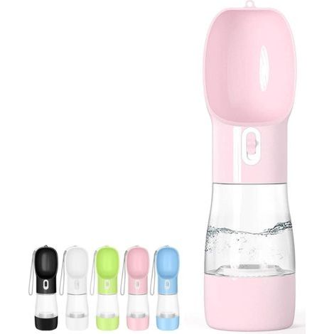 Tragbare Hunde-Trinkflasche – auslaufsicherer Wasserspender, spülmaschinenfest, aus lebensmittelechtem Kunststoff. (1/5)