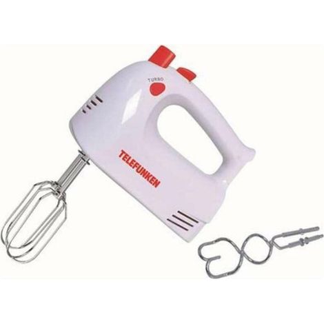 Telefunken Sbattitore M07460 200W 5 Velocità con Turbo Fruste Acciaio Inox e Ganci