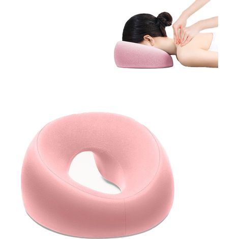 Filiyano – Oreiller de massage pour le visage, oreiller de soutien pour la tête et le visage pour le lit rose (1/5)