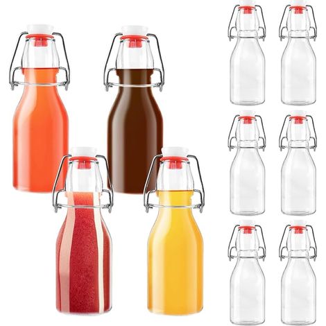 Bouteille Verre, Bouteille, Bouteille en Verre avec Bouchonbouteille en verre avec bouchon, Bouteille Vide pour Liqueurs, Vinaigrette, Jus, sirop (1/4)
