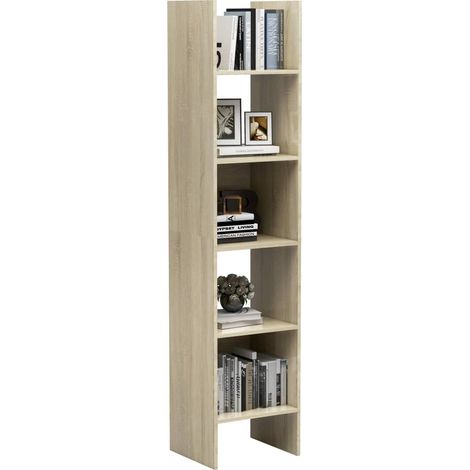 Étagère de Rangement Bibliothèque, Montage facile, Chêne sonoma 40x35x180 cm Aggloméré OIB4727E (1/5)