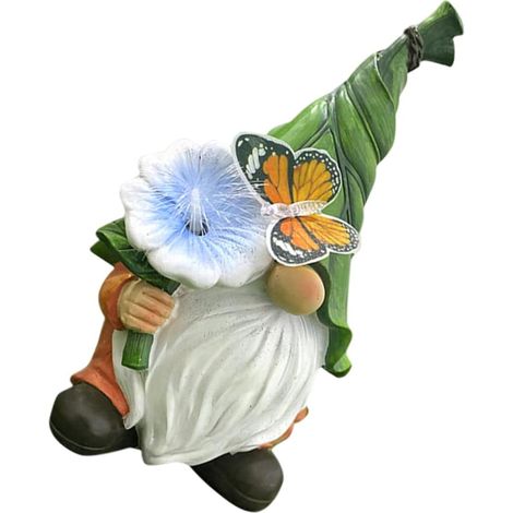 Figurine De Jardin Solaire Résine Décoration De Nain Lumineux Pour Extérieur Statue De Jardin Pour Cour Et Pelouse Accessoire Élégant (1/5)