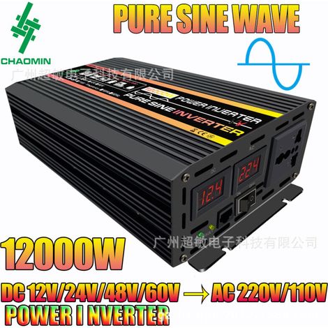 royaluxe -Ondul Convertiss 2000W-DC 12V à AC 220V Ondul- Prise Utilisation universelle internationale de Courant Alternati-Avec affichage LED-Puissance de Pointe 12000W transformat de Tension (1/2)
