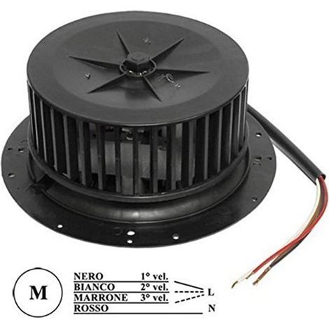Motore Universale per Cappa Aspirante Faber Turboair Elica, 3 Velocità 100W 230V 50Hz, Mod. K271896F, Senso Orario RH Direzionale, Ø 140/185 mm