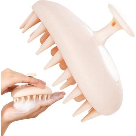 Brosse à cheveux exfoliante pour cuir chevelu - Brosse à shampoing à poils souples en silicone, tête exfoliante ergonomique