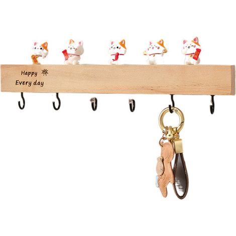 Porte-clés animal à 6 crochets, support mural en forme de C, lampe décorative de 22 cm, cuisine/salon/salle de bain (1/4)