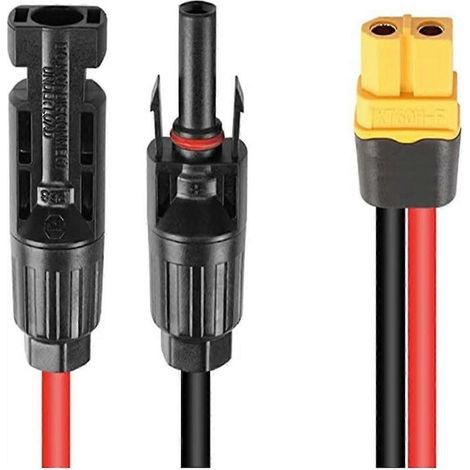 Câble solaire vers XT60, rallonge de charge 12AWG, connecteur de panneau solaire vers connecteur XT60 pour générateur solaire D (1/5)