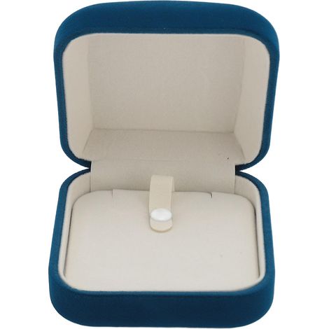 Coffret cadeau à bijoux en velours, doublure douce, luxueux et élégant, idéal pour une demande en mariage (bleu). (1/5)
