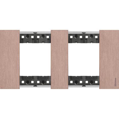 Living Now plaque cuivre 2X2 modules 71V BTICINO BTKA4802M2ZM