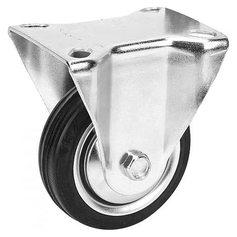 Rueda fija industrial de poliuretano sin freno 75 mm Negro (1/4)