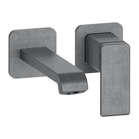 Lavabo Mural Profilo Avec Rosace Droit Bec 22.5 Up&D Metal Brosse Robinetterie PROFILO - CRISTINA ONDYNA PF25977 (1/2)
