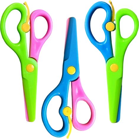 Ciseaux Enfants - Ciseaux Pour Coupe Papier - Pour École Maternelle Et Arts Plastiques - Lot De 3 (1/5)