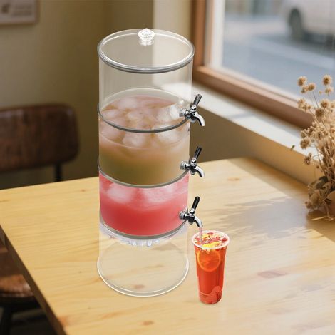 Distributeur de boissons à 3 couches, distributeur de boissons transparent avec robinet, Design empilable, capacité de 4 litres sur une seule couche