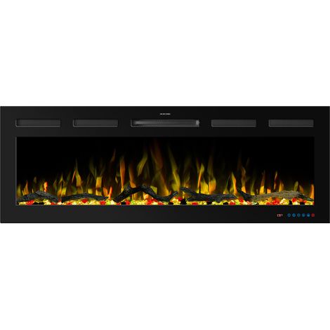 Parrot Uncle Smart Elektrokamin Einbau, 169 Flammeneffekte, 13 Flammenfarben, App- & Sprachsteuerung, 2 Heizstufen (750/1500 W), Timer-Funktion, LED-Kamin, Einbau oder Wandmontage