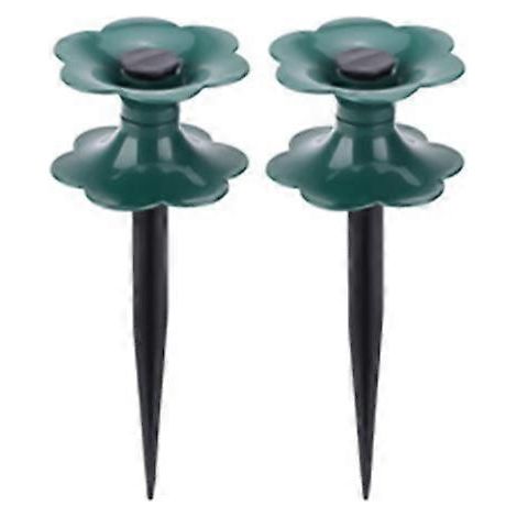 Lot de 2 piquets de guidage pour tuyau d'arrosage, résistants à l'usure, faciles à manipuler et de couleur verte, pour la protection des plantes dans le jardin. (1/4)