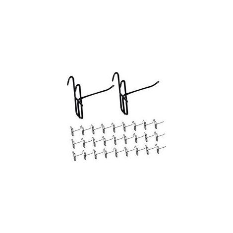 50 pièces Crochets Métalliques Noirs pour Grille Exposition Crochets Robustes pour Étagères Métalliques Panneaux à Grille et Pegboard Support pour Outils Bijoux et Accessoires