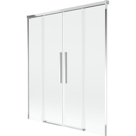 Mexen Rox Duschwand für die Badewanne, 2-flügelig, Schiebetür 140 x 150 cm, transparent, Chrom - 8C9-140-002-01-00