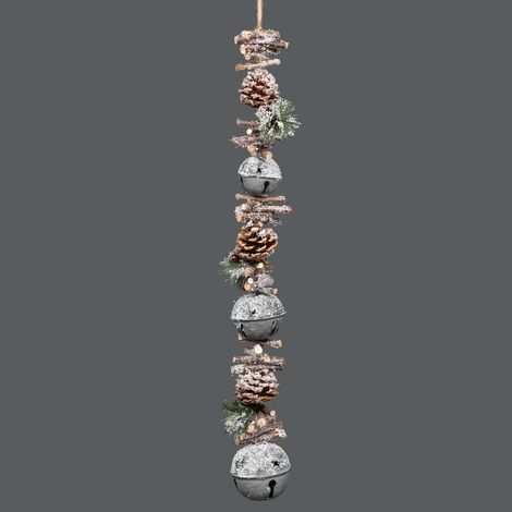 90cm Garland Hanging Decoration With Silver Tripple Bells (1/3)