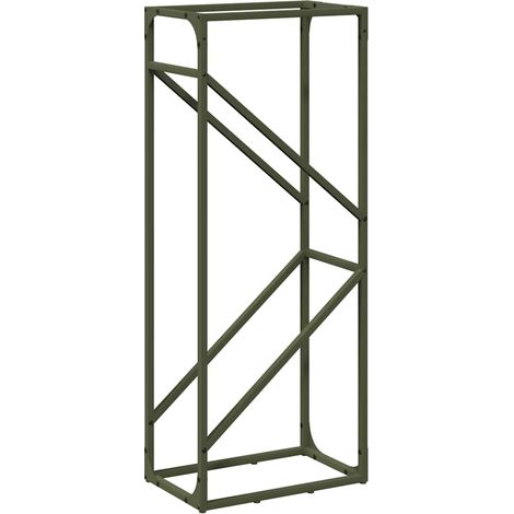 Portant de bois chauffage vert olive 40x25x100 cm