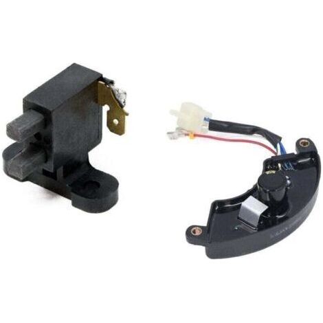 Régulateur de tension AVR universel pour générateur diesel essence 5-6.5KW 1PH 220V style demi-lune,Pièce de rechange pour Générateur de courant Porte-balai avec Balais de charbon pour 3 phases 400 V