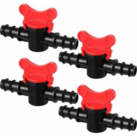 Vanne de Commutation d'Irrigation Goutte à Goutte Robinets-Vannes pour Robinet Barbelé Double Mâle 1/2 Pouce, 4 Pcs, (1/5)