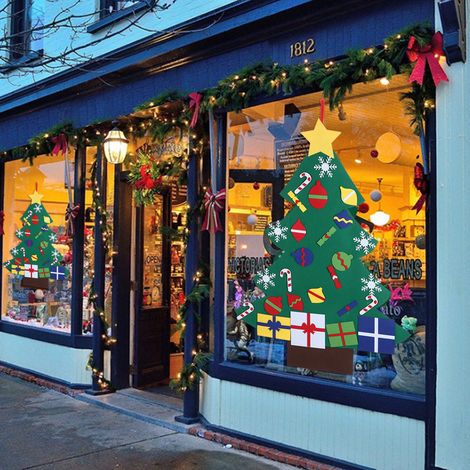 Kit de sapin de Noël en feutrine à faire soi-même, décorations de Noël à suspendre au mur, cadeaux pour enfants, articles de fête - Type B (1/5)