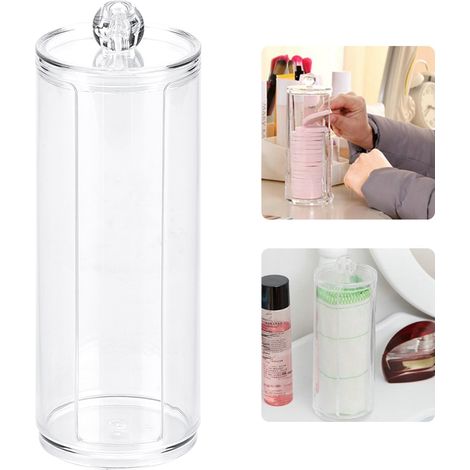 Boîte de Rangement Transparente pour Disques de Démaquillage en Coton Acrylique (1/5)