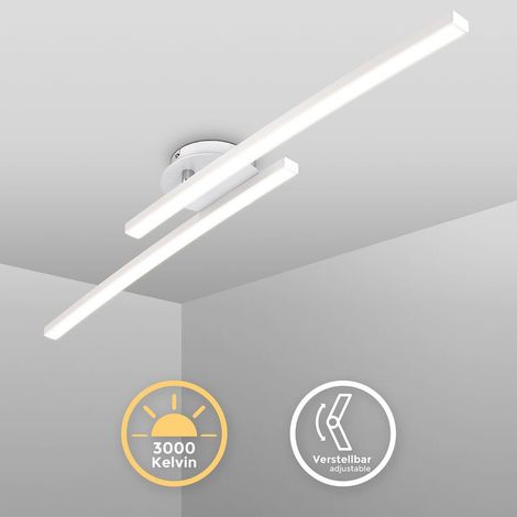 B.K.Licht I Plafonnier 12W, blanc, 2 platines LED pivotantes, 3000K blanc chaud, 1100 lumen (1/5)