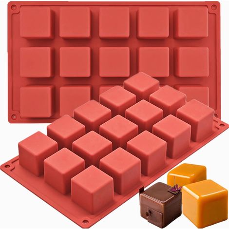 Moule en silicone cubique pour gâteau Moules carrés 3D 1,2" × 1,2" × 1,2" pour cuisson, adaptés au chocolat, bonbons, truffes, gelées, mini brownies, glaçons, 30 alvéoles.