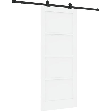 Maison Exclusive - Schiebetür Weiß und Schwarz 83 x 202 cm Massiv