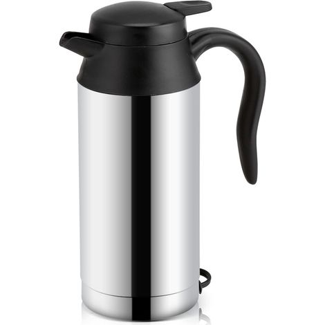 Gourde électrique 12V 750ml en acier inoxydable, tasse chauffante pour voiture, mug à café, bouteille d'eau de voyage. (1/5)