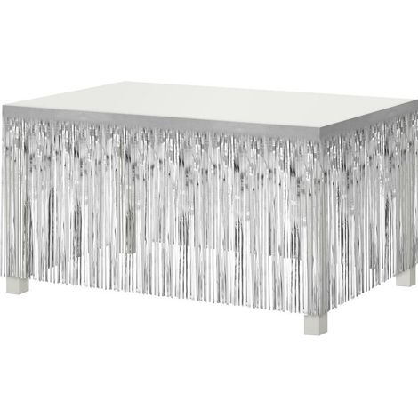 Tischkantendekoration aus Silber, 80 x 300 cm