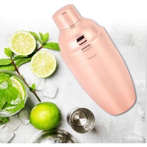 Eleganter manueller Cocktailshaker aus Edelstahl, Barzubehör, Roségold (1/5)