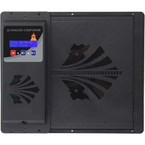 Porte Automatique de poulailler ,ouvre-Porte électrique de poulailler avec Conception Anti-pincement,avec Affichage LED,minuterie,Noir (1/4)