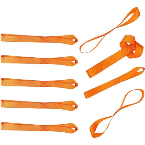 8 Pièces Couleur Orange Sangles d'Arrimage pour Moto 40.5CM Sangle Valise Transport Sangle Arrimage Courroie Accessoire pour Voiture Moto Camping Suspension Transport Sécurité de Charge (1/5)