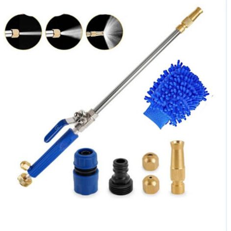 Pistolet de pulvérisation Haute Pression de Voiture, Lance Arrosage Outil de Nettoyage de Voitures de Jardinage de buse de Jet d'eau de laveuse pour Fixation à Laver Fenêtre (livré avec buse longue + (1/5)
