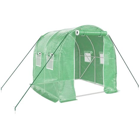 Serra tenda riparo piante fiori ortaggi con struttura in acciaio 4 m² 2 x 2 x 2 m verde 020044584