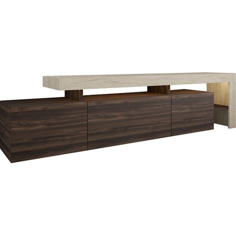 Meuble TV en bois "Beliz" - 192 x 37 x 53 cm - Marron