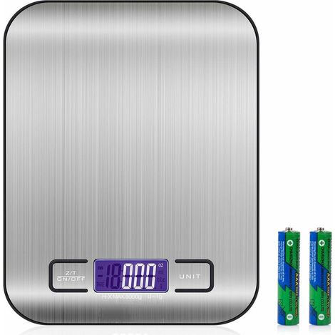 Balance Cuisine Electronique Balance de Précision - Balance numérique de Cuisine de Haute Précision, Acier Inoxydable Tactile Sensible Écran LCD Rétroéclairé Auto-arrêt (5kg) (1/5)