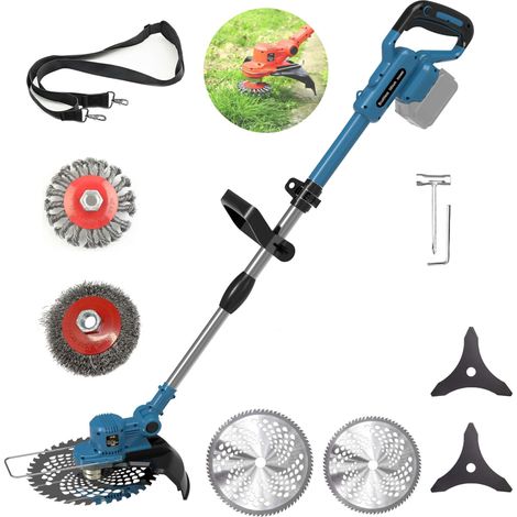 Akku Rasentrimmer für Makita Akkus mit 4 Klingentypen Bürstenlose Rasentrimmer (ohne Akku)