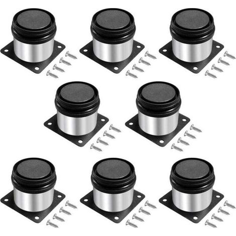 Piedini regolabili per mobili - 5 cm - Acciaio inox - Altezza regolabile da 0 a 15 mm - Antiscivolo - Portata massima 100 kg (1/4)
