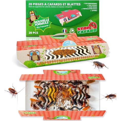 20 Pièges à Cafards et Blattes. Produit Anti Cafard Puissant Professionnel. Piege Cafard et Insecte Non Toxique (1/5)