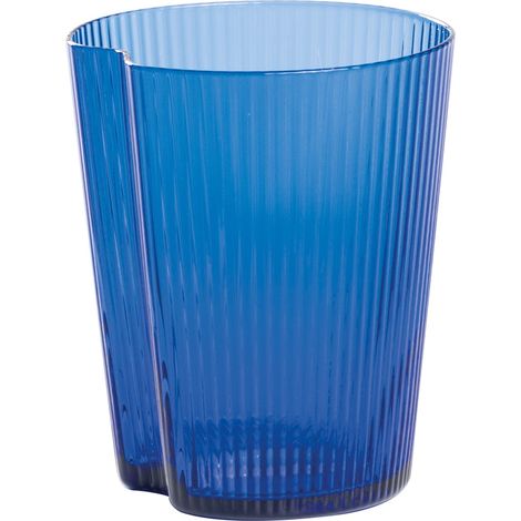Set 6 Bicchieri Handy Tumbler in vetro soffiato blu, design ergonomico impilabile, ideale per uso quotidiano, lavabile in lavastoviglie, 6x pezzi