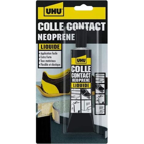 Colle néoprène liquide super forte – Adhérence immédiate sur tous supports – Tube 120g pour réparations intérieures et extérieures – UHU